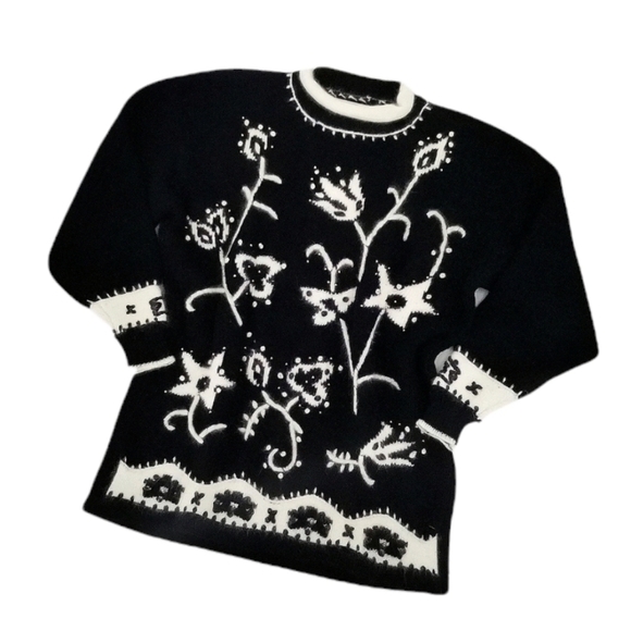 Dana Scott Sweaters - Dana Scott EUC Women's L Vtg Angora Beaded Sweater